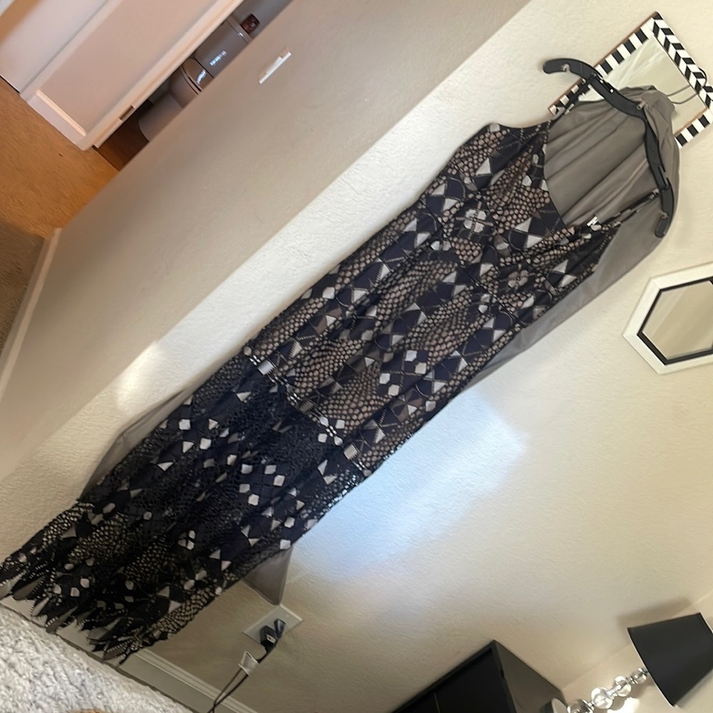 BCBG Maxazria geometric maxi dress
